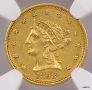 1858-C $2.50 Charlotte Gold Quarter Eagle NGC AU55 Charlotte Mint Label 1858-C $2.50 Charlotte Gold Quarter Eagle NGC AU55 Charlotte Mint Label