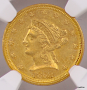 1858-C $2.50 Charlotte Gold Quarter Eagle NGC AU55 Charlotte Mint Label 1858-C $2.50 Charlotte Gold Quarter Eagle NGC AU55 Charlotte Mint Label