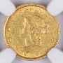 1851-C $1.00 Charlotte Gold Dollar NGC AU Details Damaged Charlotte Mint Label 1851-C $1.00 Charlotte Gold Dollar NGC AU Details Damaged Charlotte Mint Label